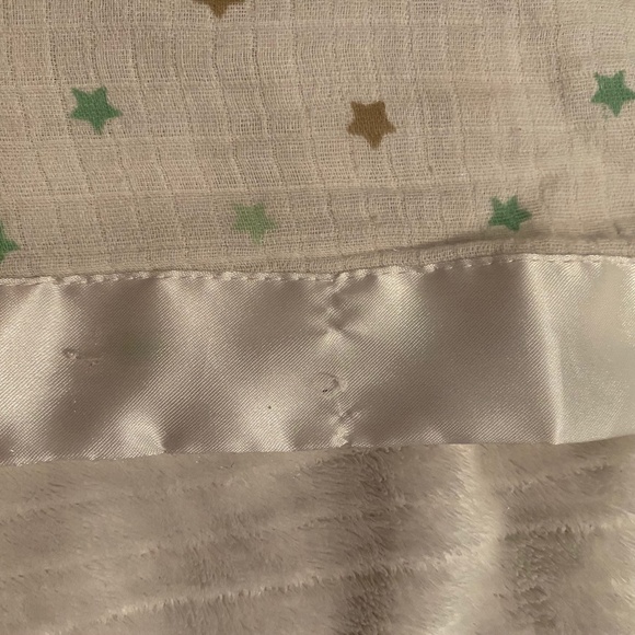 Aden + Anais Bunny Rabbit White With Green & Tan Stars Muslin Baby Lovey - Picture 6 of 6